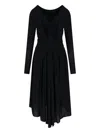 Isabel Marant Knee Length Dress Asymmetric Hem In Black