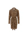 Isabel Marant Cleora Snake Print Mini Dress In Brown