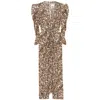 Isabel Marant Albini Gathered Silk Blend Midi Dress In Brown