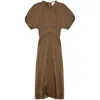 Isabel Marant Drawstring Waist Sleeveless Mini Dress In Burgundy Cotton In Brown