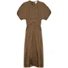 Isabel Marant Drawstring Waist Sleeveless Mini Dress In Burgundy Cotton In Brown