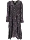 Isabel Marant Etoile Baikal Silk-trim Mini Dress In Darkplum