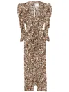 Isabel Marant Albini Gathered Silk Blend Midi Dress In Multicolour