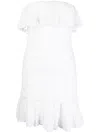 Isabel Marant Mini Dress With Off-shoulder Ruched Detailing In White