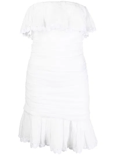 Isabel Marant Mini Dress With Off-shoulder Ruched Detailing In White
