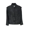 Isabel Marant Drogo Herringbone Collarless Wool-blend Jacket In Black