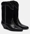 Isabel Marant Duerte 40 Leather And Suede Cowboy Boots In Black