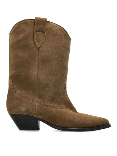 Isabel Marant Duerto Ankle Boots In Taupe Suede In Brown