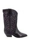 Isabel Marant 50mm Embroidered-design Leather Boots In Black