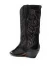 Isabel Marant 50mm Embroidered-design Leather Boots In Black