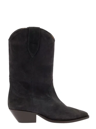 ISABEL MARANT 'DUERTO' BLACK WESTERN STYLE BOOTS IN SUEDE WOMAN ISABEL MARANT