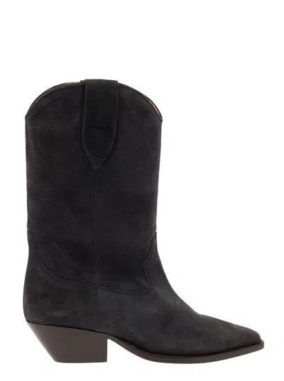 ISABEL MARANT DUERTO BLACK WESTERN STYLE BOOTS IN SUEDE WOMAN ISABEL MARANT