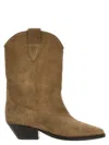 Isabel Marant Mid-height Suede Western Boots With Pointed Toe And Block Heel