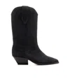 Isabel Marant Ankle Boots In Luxurious Calf Velvet Leather With Sleek Design And Quality Finish In Black