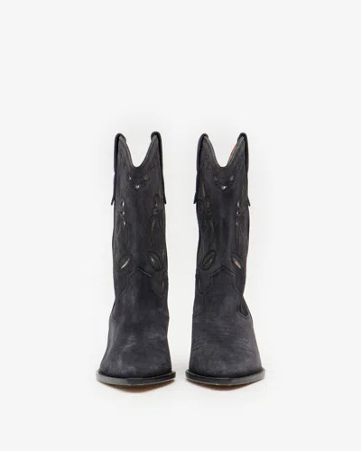Isabel Marant Duerto Boots In Faded Black-silver