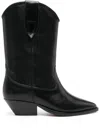 Isabel Marant 'duetro' Black Ankle Boots With Western Heel