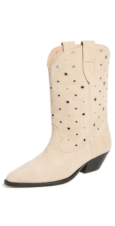 Isabel Marant Duerto Suede Knee-high Boots In Beige