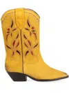 Isabel Marant Duerto Suede Cowboy Boots In Yellow