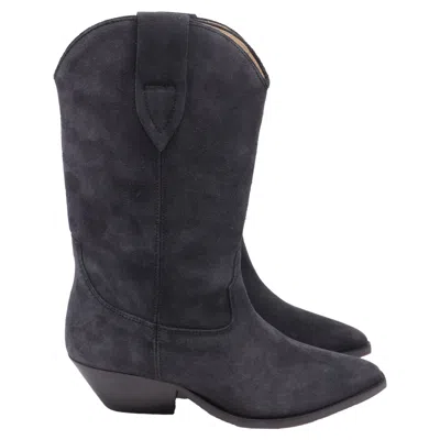 Isabel Marant Duerto Cowboy Boots In Grey Suede In Gray