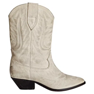 Pre-owned Isabel Marant Duerto Cowboy / Western Boots In Cream White Size 40!