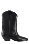 Isabel Marant Duerto Gz Pointed Toe Mid-calf Leather Boots In Black