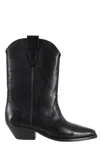 Isabel Marant Duerto Gz Pointed Toe Mid-calf Leather Boots In Black