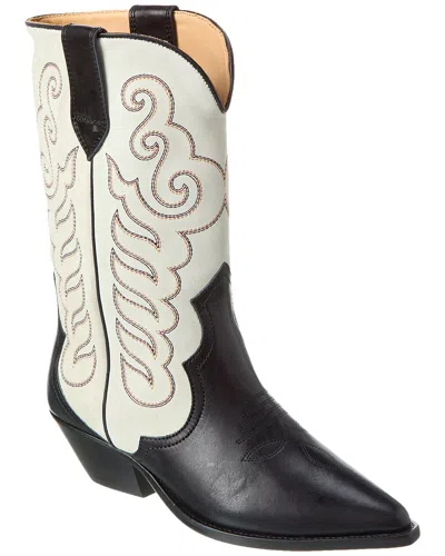 Isabel Marant Duerto Leather & Suede Cowboy Boot In White