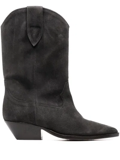 Isabel Marant Duerto Leather Boots In Gray