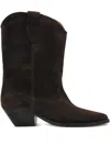 Isabel Marant Suede Iconic S Ankle Boots With Cuban Heel In Black