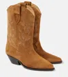 Isabel Marant Duerto Studded Suede Cowboy Boots In Brown