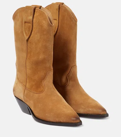 Isabel Marant Duerto Suede Ankle Cowboy Boots In Neutral