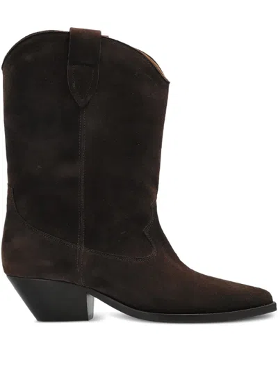 Isabel Marant Duerto Suede Cowboy Boots In Brown