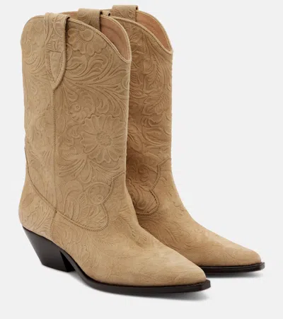 Isabel Marant Duerto Suede Cowboy Boots In Animal Print