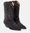 Isabel Marant Duerto Intarsia 50mm Leather Boots In Black