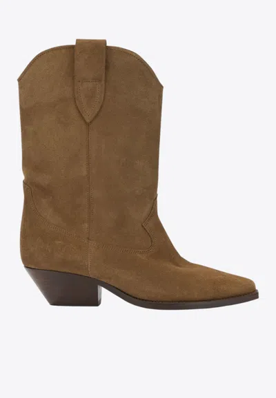 Isabel Marant Duerto Suede Cowboy Boots In Brown