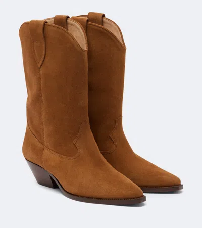 Isabel Marant Duerto Suede Cowboy Boots In Brown
