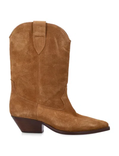 Isabel Marant Duerto Suede Cowboy Boots With Pointed Toe And Cuban Heel In Red