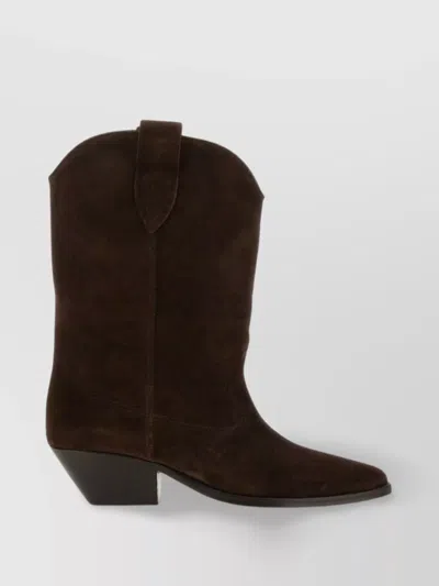 ISABEL MARANT "DUERTO" SUEDE CUBAN HEEL POINTED TOE BOOTS