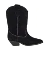 Isabel Marant Duerto Suede Short Boots In Black