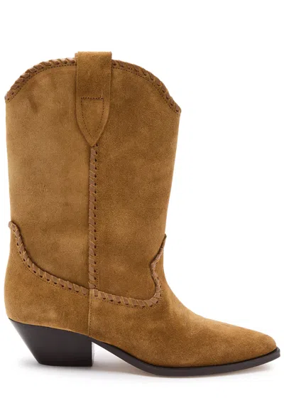 Isabel Marant Duerto Suede Western Boots In Tan