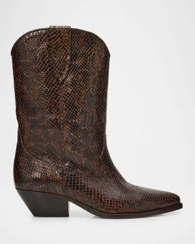 Isabel Marant Duerto Western Boots In Embossed Leather In Brown