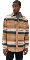 Isabel Marant Duncan Striped Wool-blend Felt Jacket In Camel
