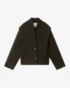 Isabel Marant Padded-shoulder Wool Coat In Brown