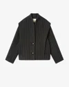 Isabel Marant Dyogo Pinstripe Button Jacket In Gray
