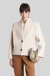 Isabel Marant Cotton Blazer With High Collar And Long Sleeves In White
