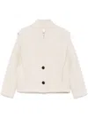 Isabel Marant Wool Jacket With Structured Shoulders And Collarless Design In Neutral