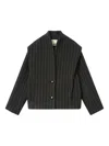 Isabel Marant Dyogo Pinstripe Button Jacket In Gray