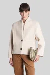 Isabel Marant Cotton Blazer With High Collar And Long Sleeves In Neutral