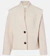 Isabel Marant Wool Jacket With Structured Shoulders And Collarless Design In Sand