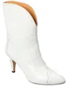 Isabel Marant Dythey Leather Western Boot In White